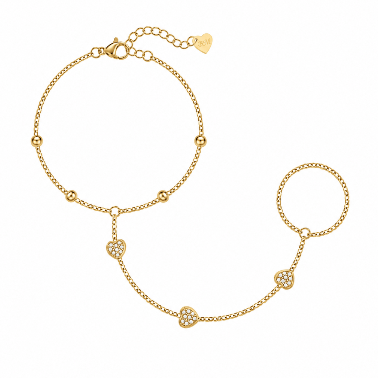 Bohomoon Stainless Steel August Hand Chain Bracelet
