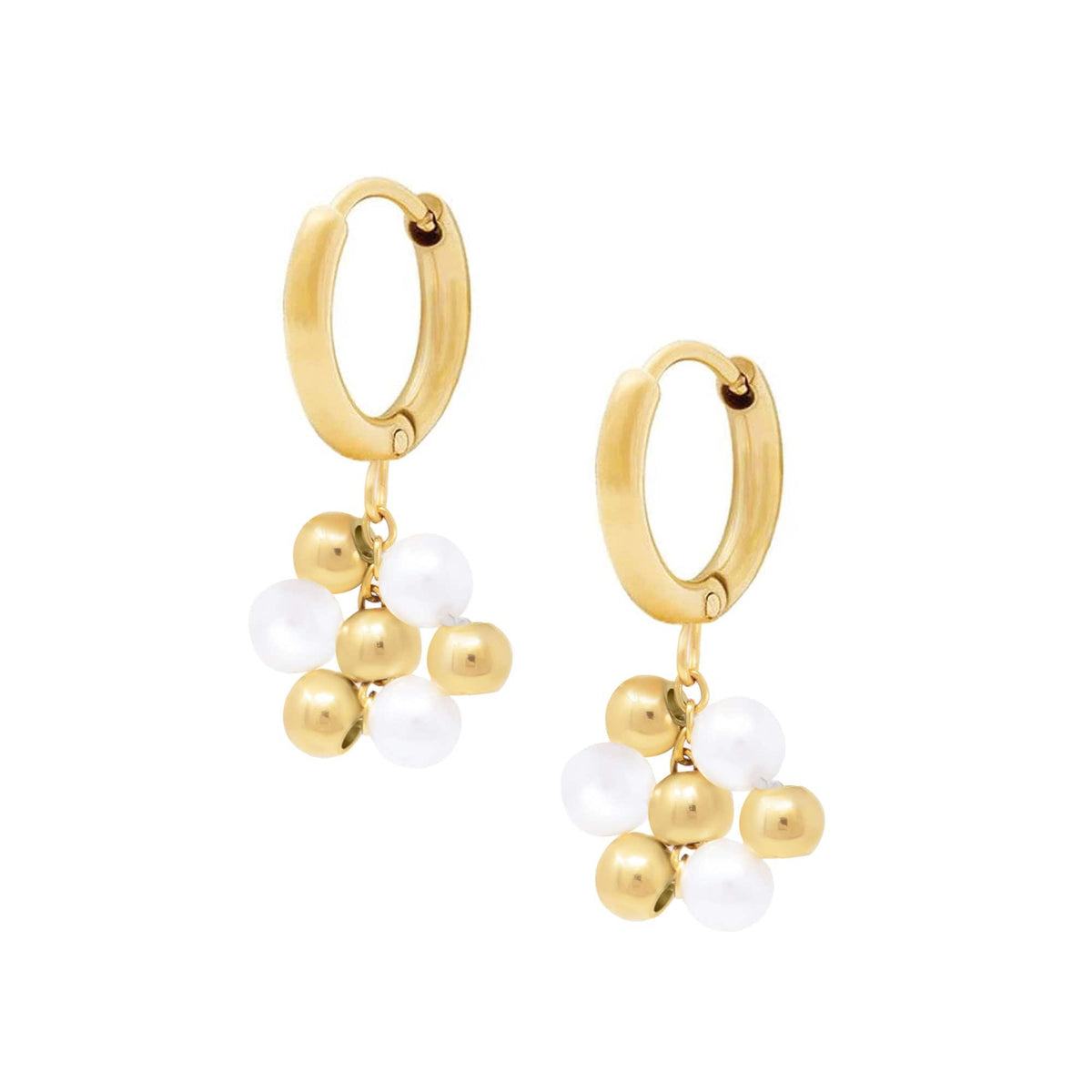 Bohomoon Stainless Steel August Pearl Hoop Earrings