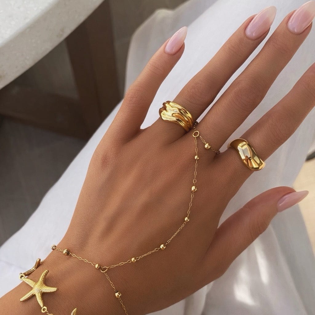 Bohomoon Stainless Steel Bailey Hand Chain Bracelet