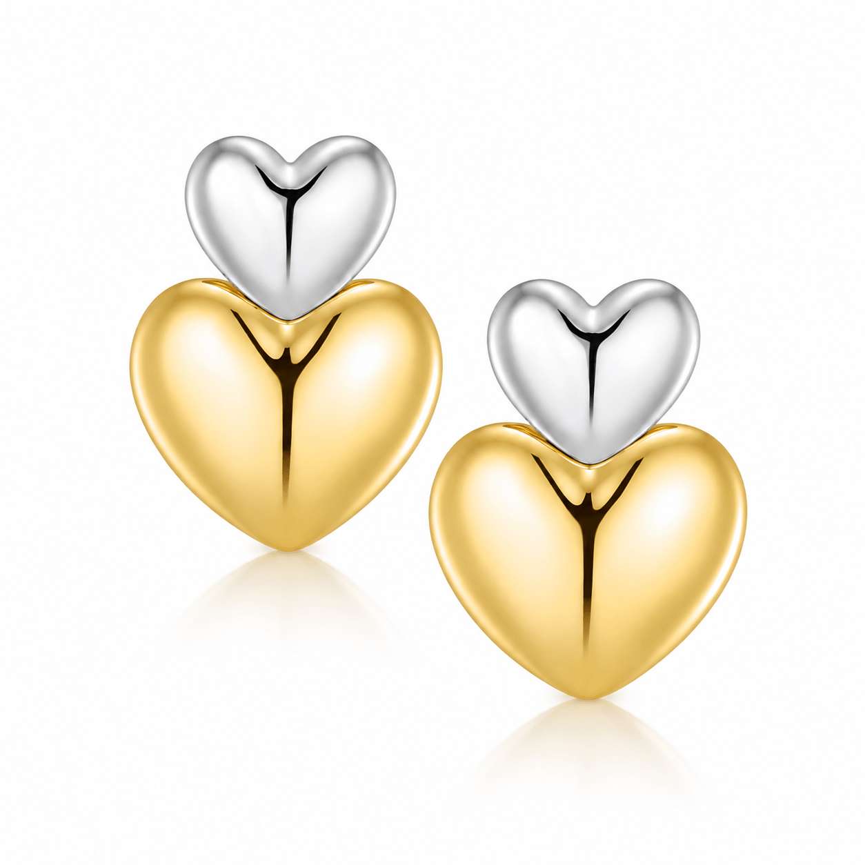 Bohomoon Stainless Steel Balance Heart Stud Earrings