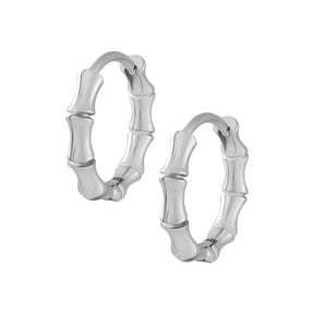 Bohomoon Stainless Steel Bamboo Hoop Earrings