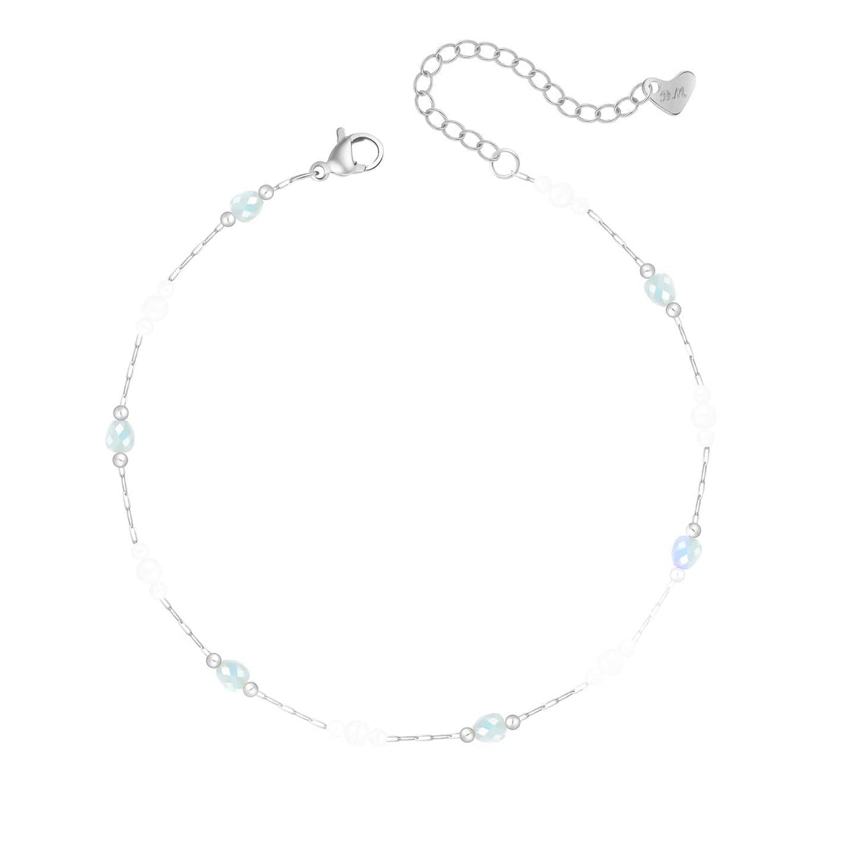 Bohomoon Stainless Steel Beach Waves Pearl Anklet