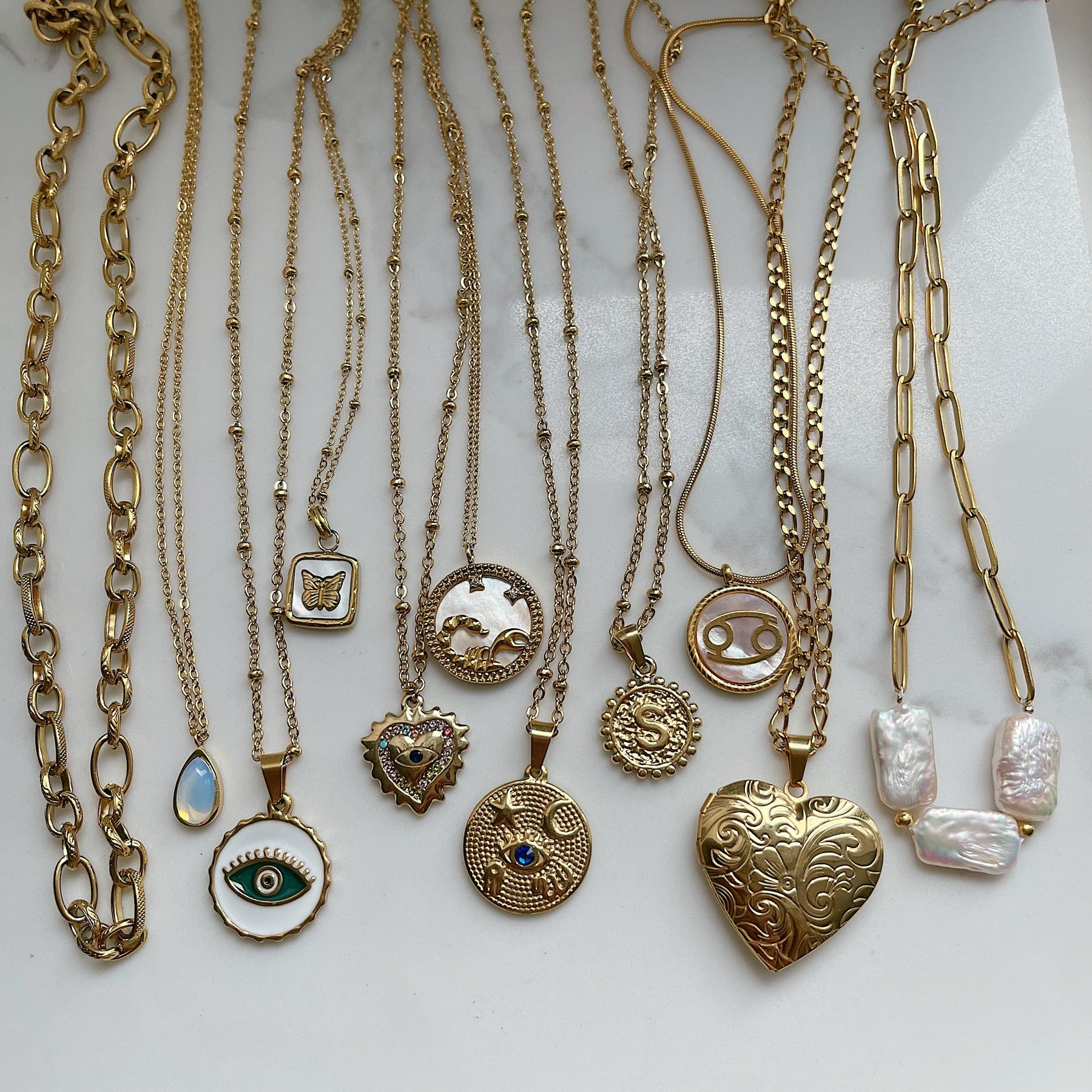 BohoMoon Stainless Steel Beau Heart Locket Necklace Gold