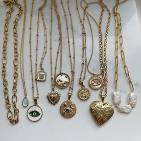 BohoMoon Stainless Steel Beau Heart Locket Necklace Gold