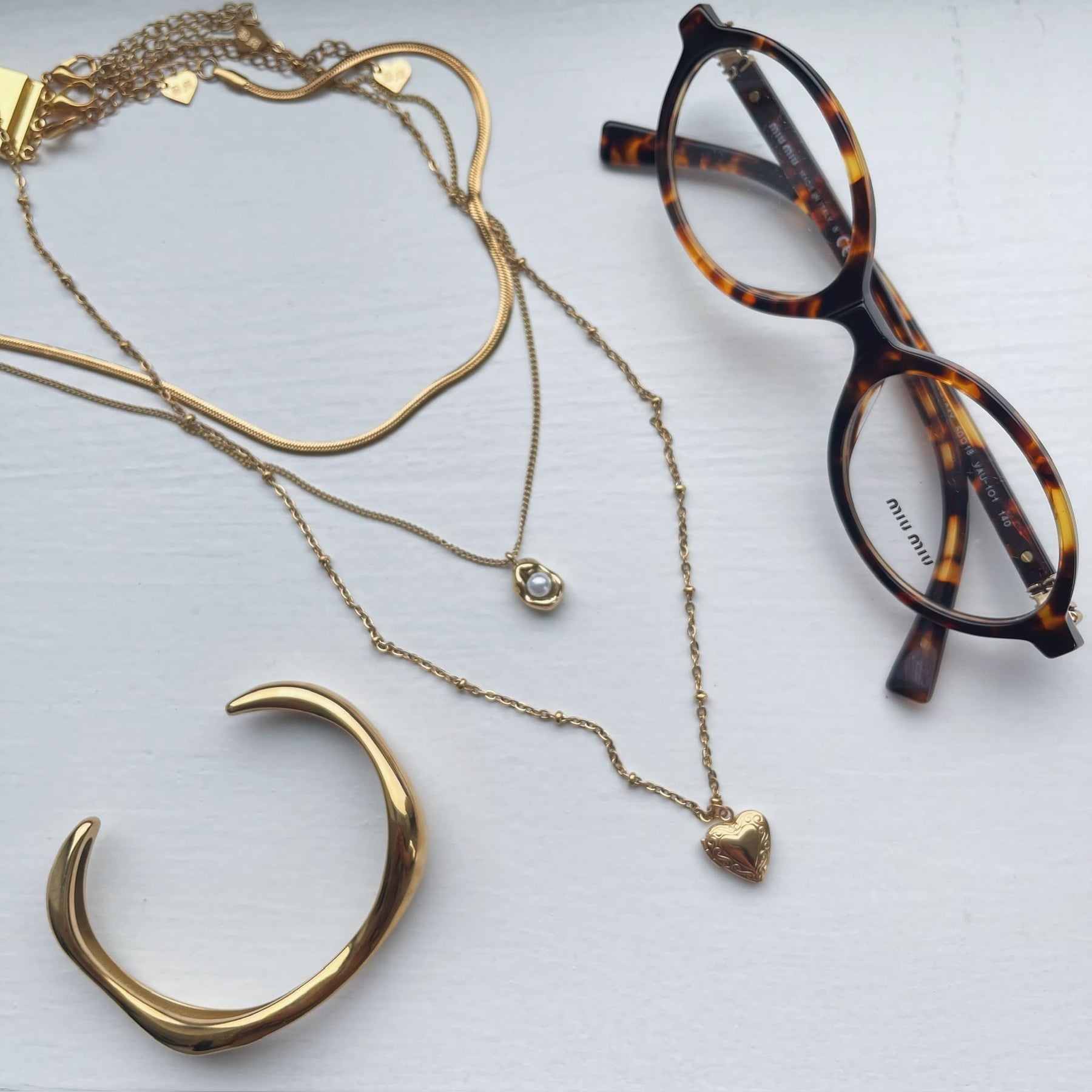 Bohomoon Stainless Steel Bijou Pearl Necklace