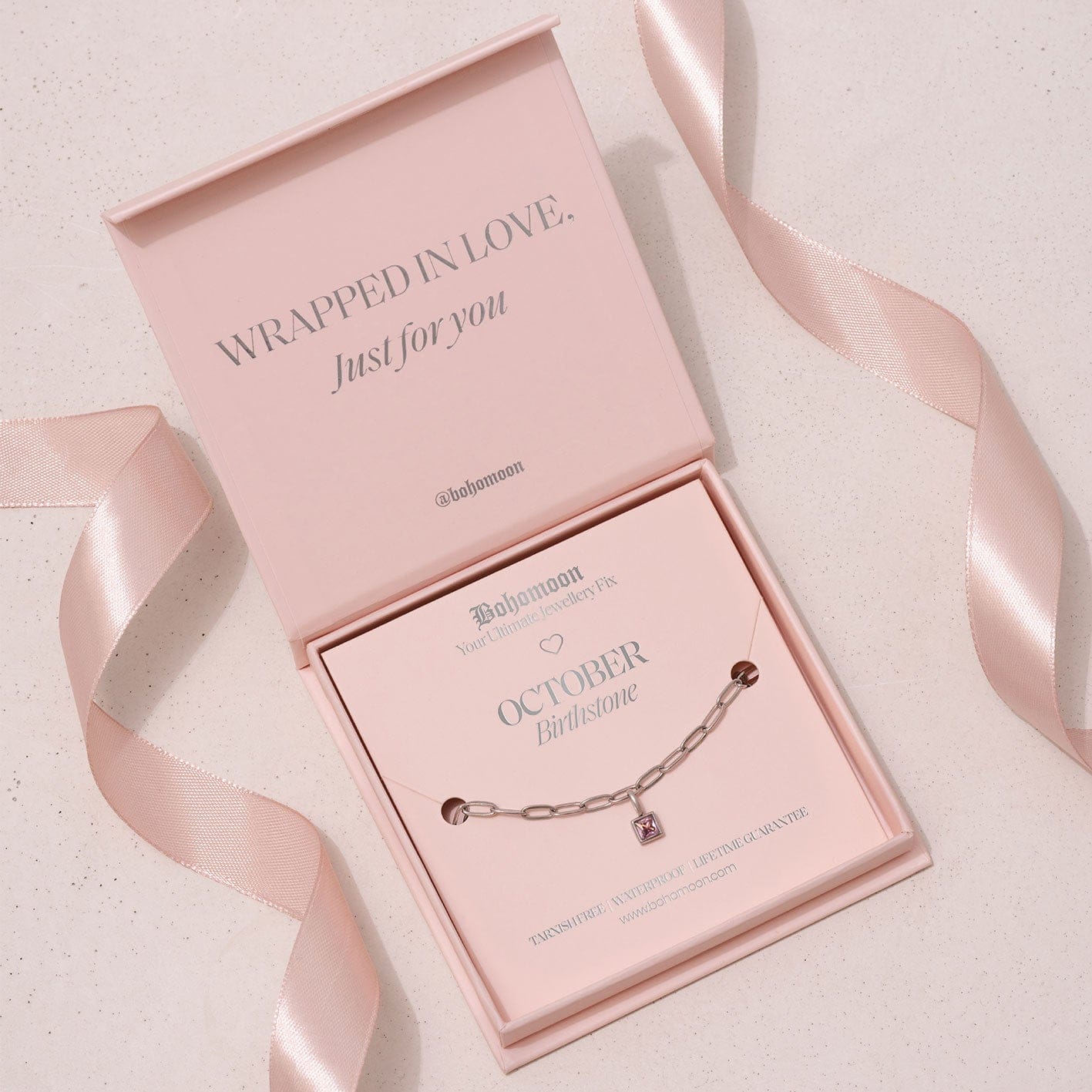 Bohomoon Stainless Steel Birthstone Bracelet