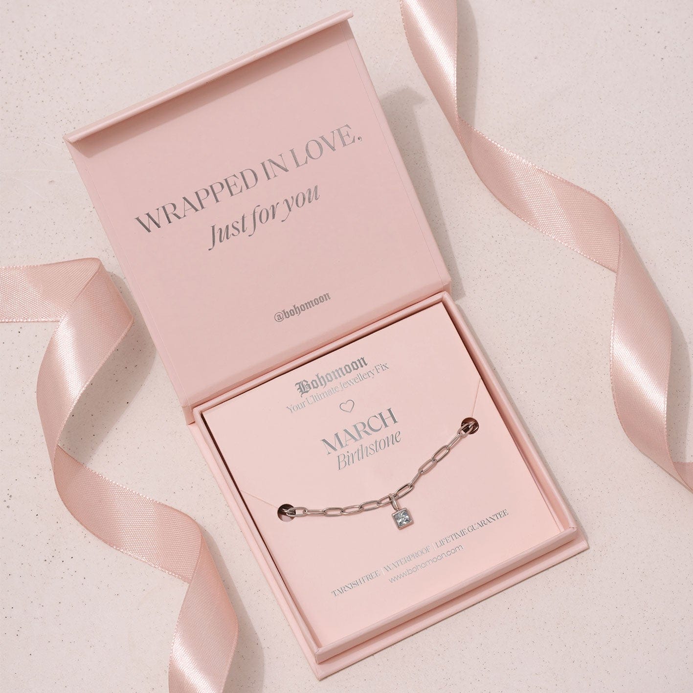 Bohomoon Stainless Steel Birthstone Bracelet