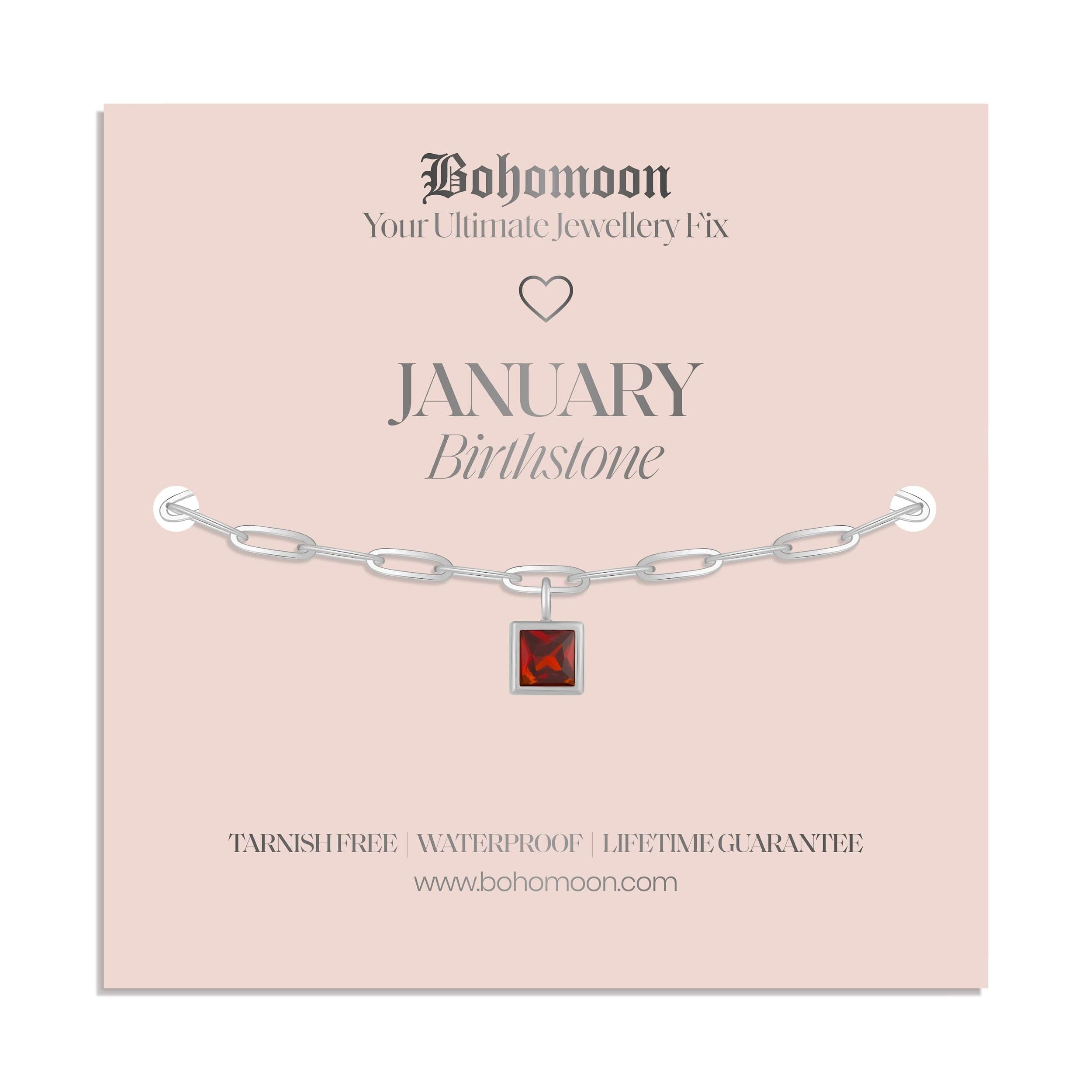 Bohomoon Stainless Steel Birthstone Bracelet