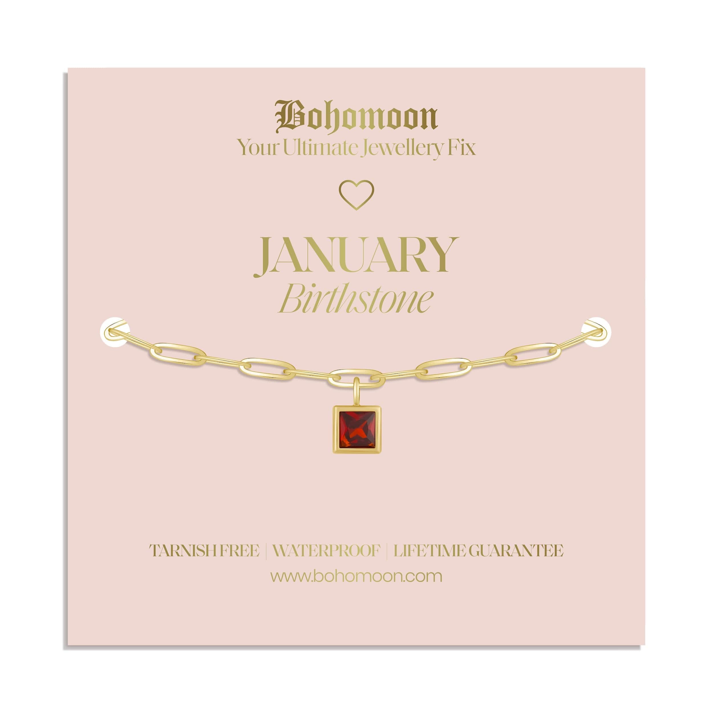 Bohomoon Stainless Steel Birthstone Bracelet