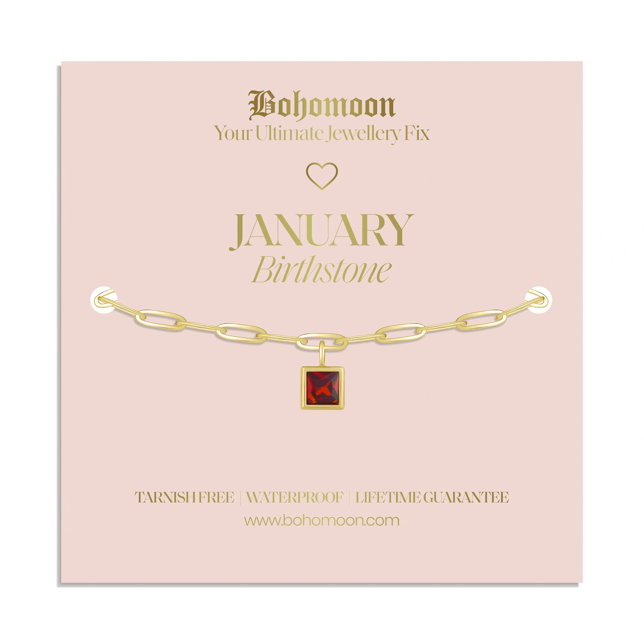 Bohomoon Stainless Steel Birthstone Bracelet