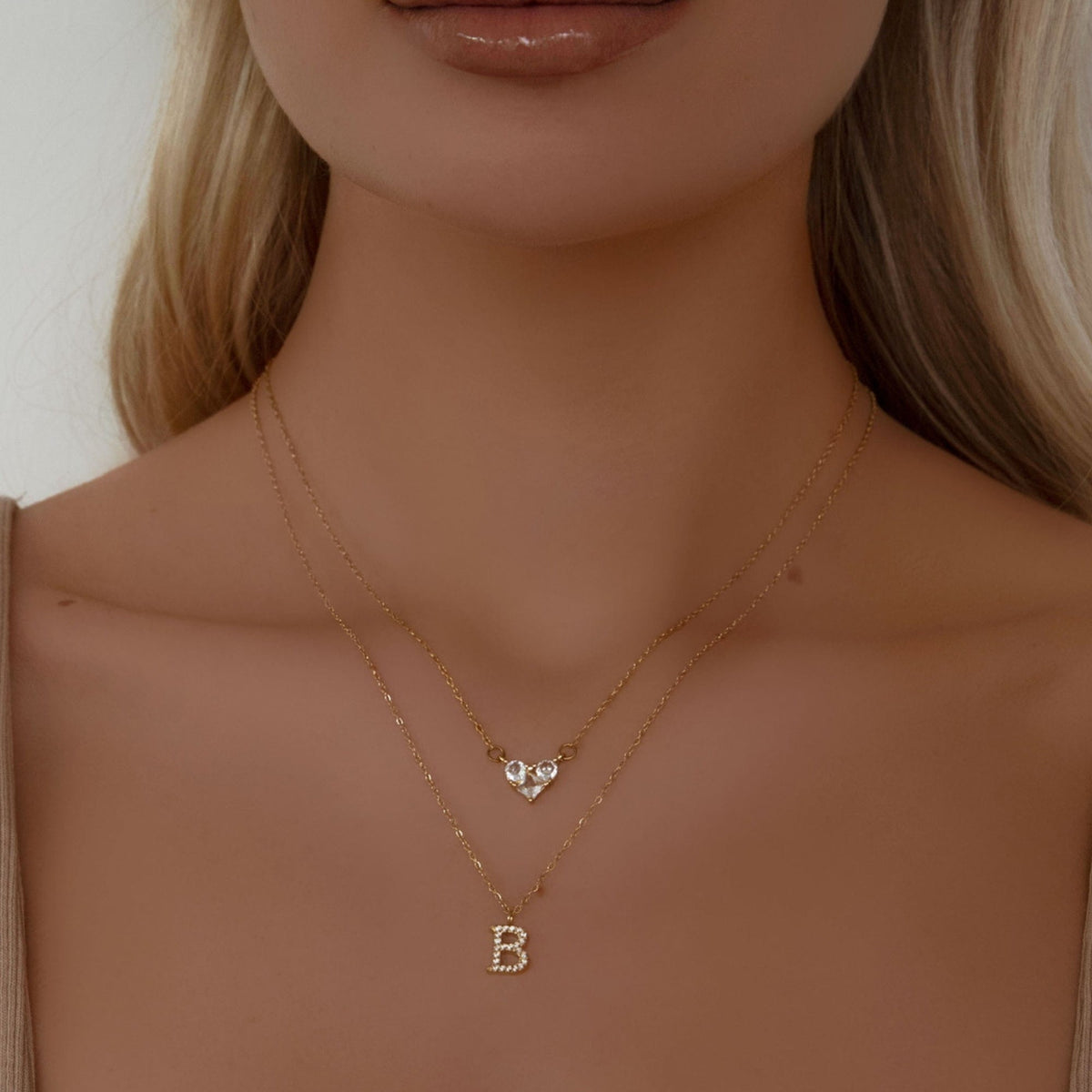 BohoMoon Stainless Steel Bliss Initial Necklace