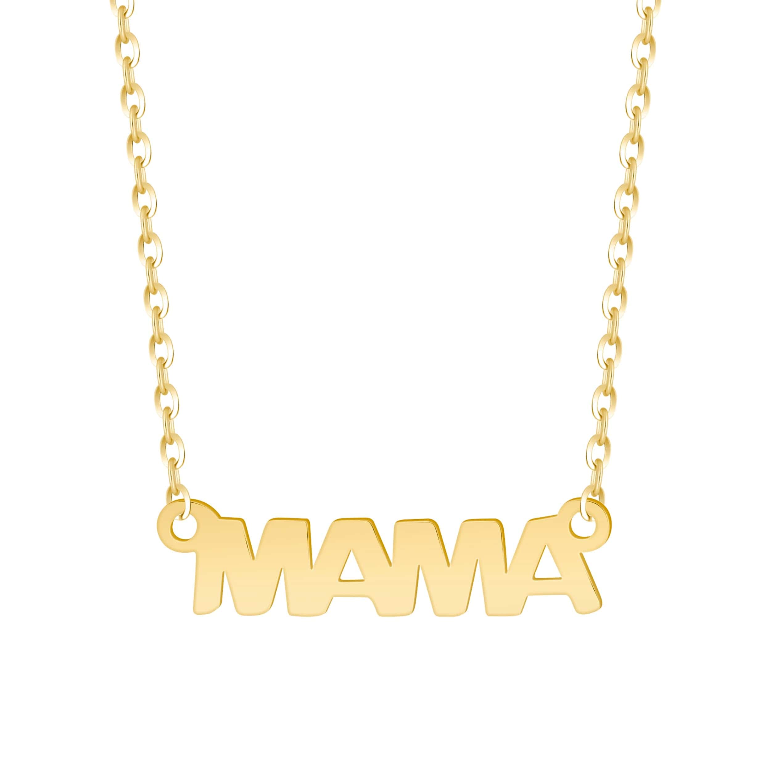 Bohomoon Stainless Steel Block Mama Heart Necklace