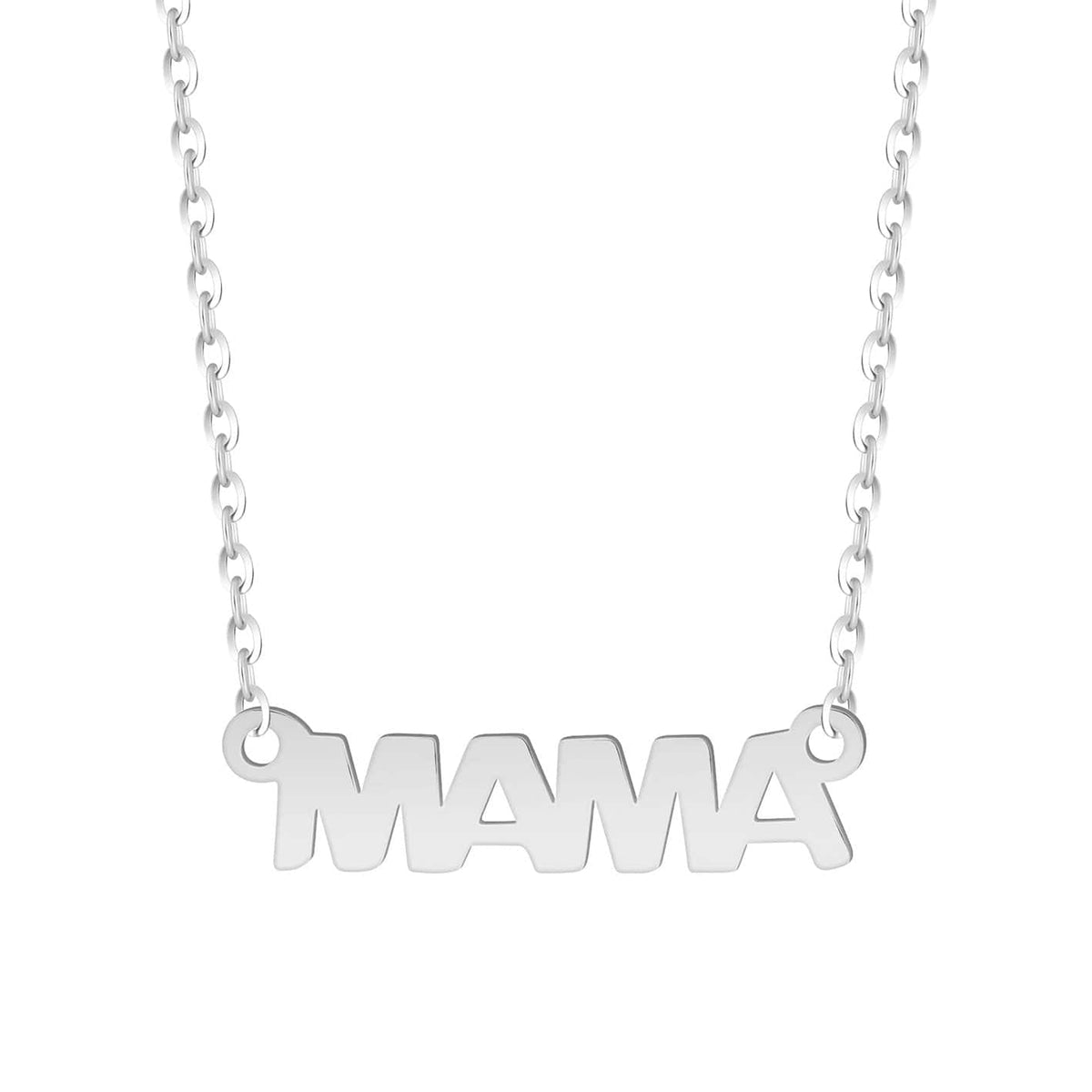 Bohomoon Stainless Steel Block Mama Heart Necklace