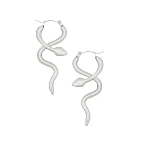 BohoMoon Stainless Steel Boa Hoop Earrings Silver