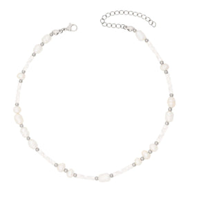 BohoMoon Stainless Steel Bonnie Pearl Choker Silver