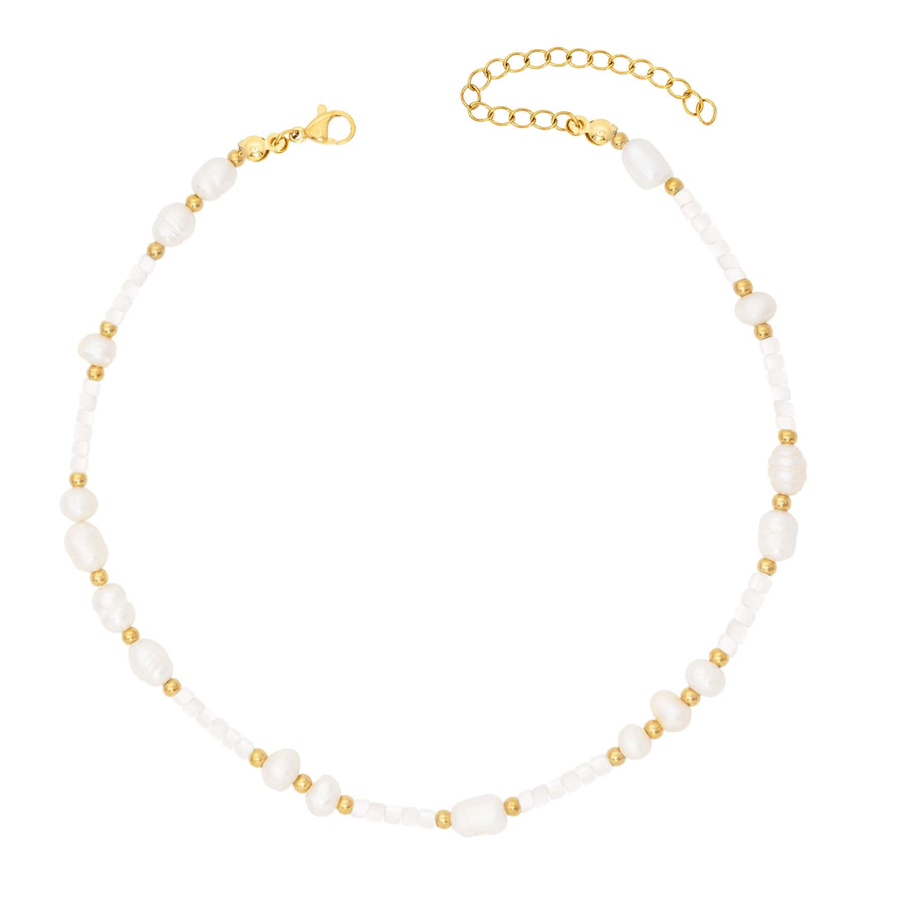 BohoMoon Stainless Steel Bonnie Pearl Choker Gold