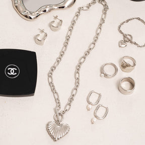 Bohomoon Stainless Steel Bora Bora Pearl Hoop Earrings