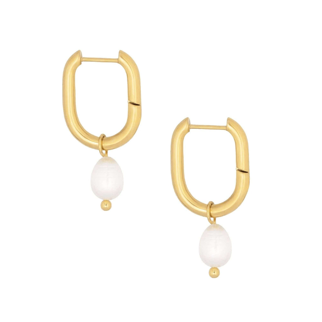 Bohomoon Bora Bora Pearl Hoop Earrings | Sweatproof & Tarnish Free