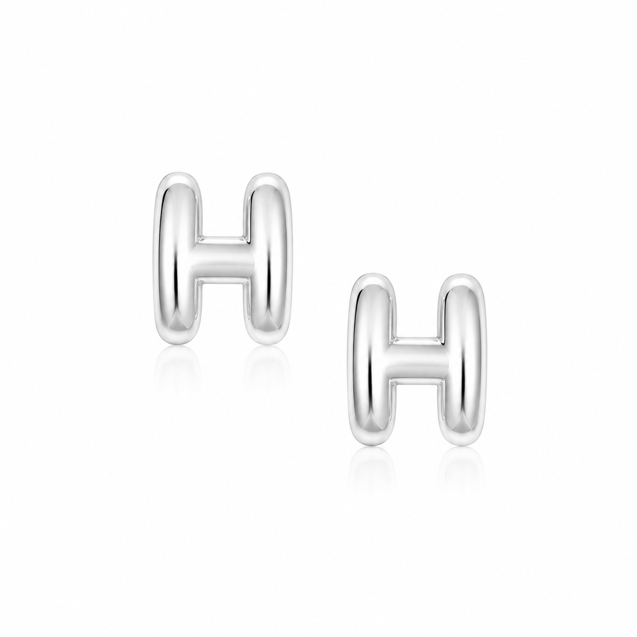 Bohomoon Stainless Steel Bubble Initial Stud Earrings