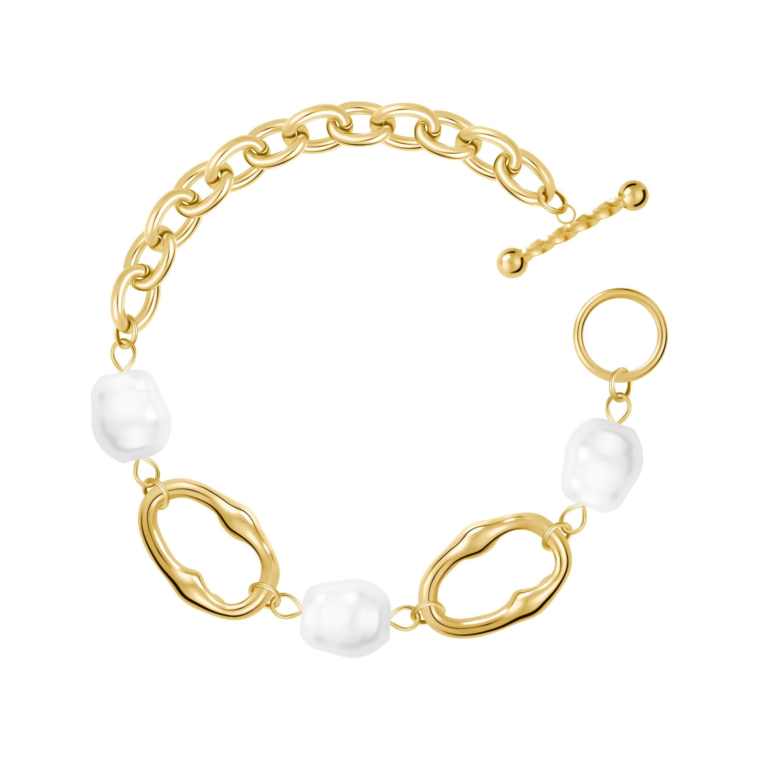 Bohomoon Stainless Steel Caicos Tbar Pearl Bracelet