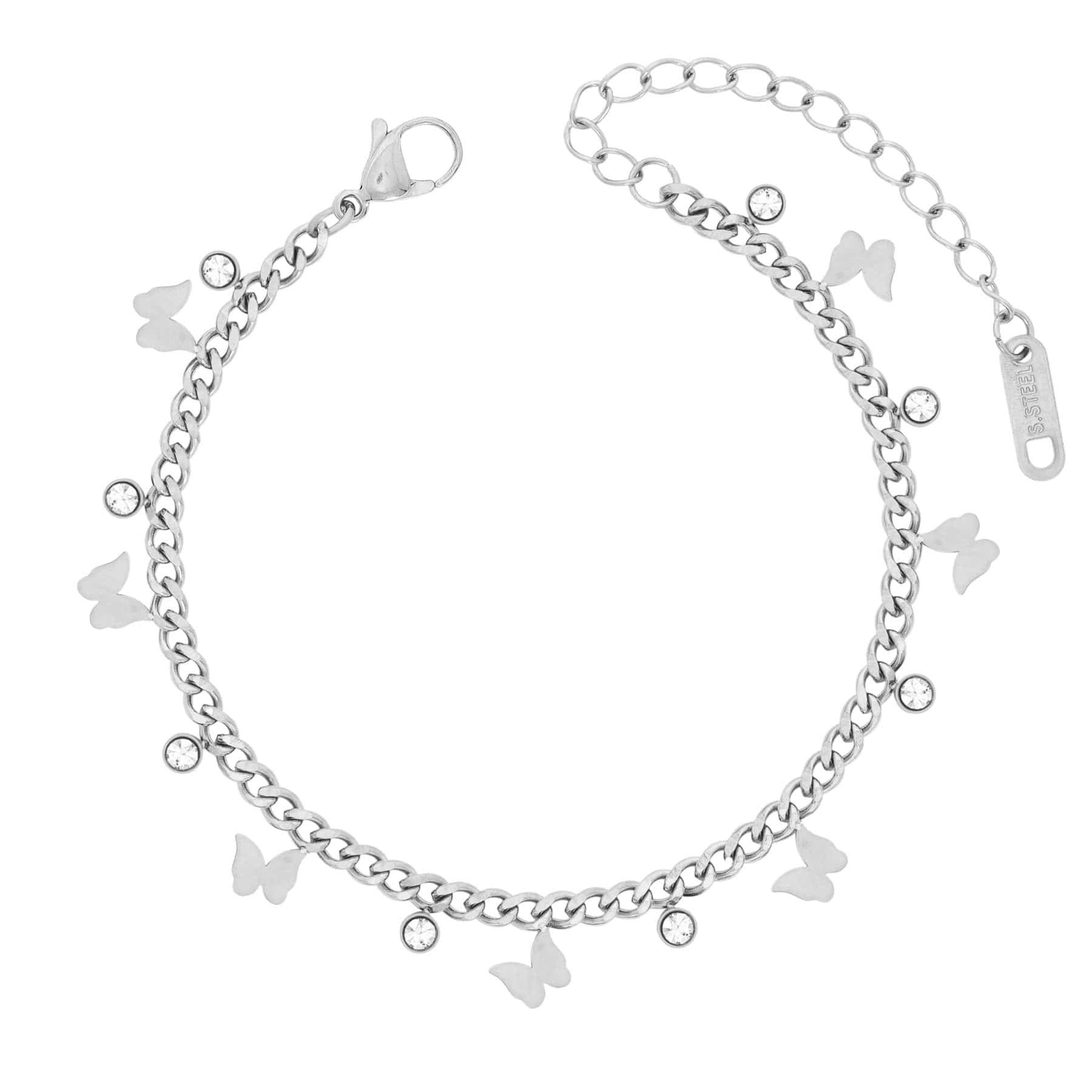 BohoMoon Stainless Steel Candice Butterfly Bracelet Silver