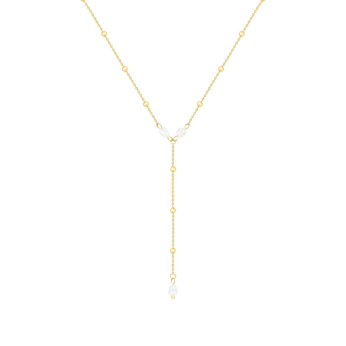 Bohomoon Stainless Steel Capri Pearl Lariat Necklace