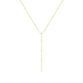 Bohomoon Stainless Steel Capri Pearl Lariat Necklace