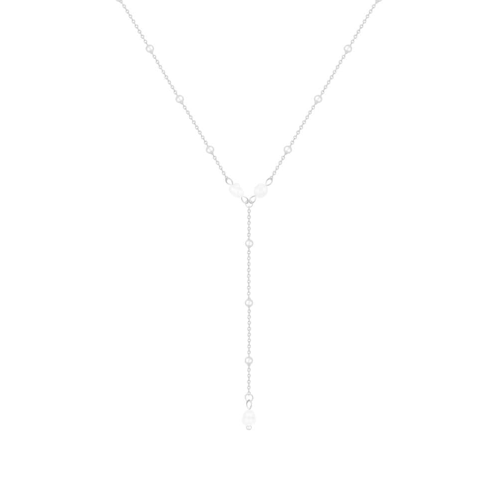 Bohomoon Stainless Steel Capri Pearl Lariat Necklace