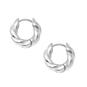 BohoMoon Stainless Steel Cassandra Hoop Earrings Silver