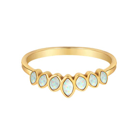 BohoMoon Stainless Steel Catalina Opal Ring Gold / US 6 / UK L / EUR 51 (small)