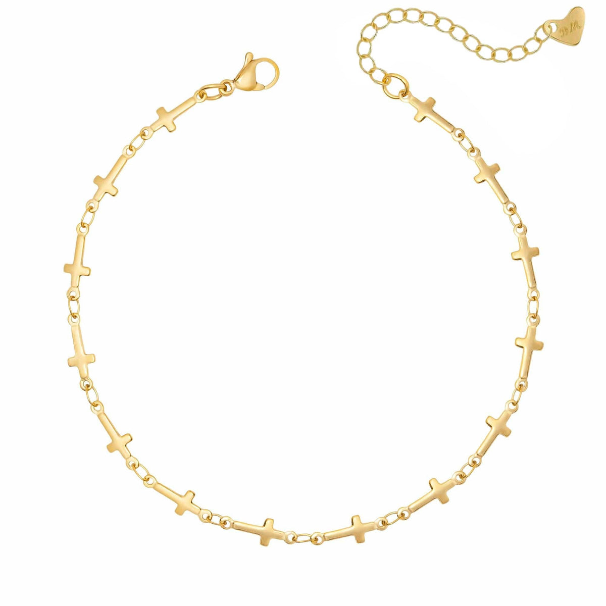 Bohomoon Stainless Steel Cathedral Cross Anklet