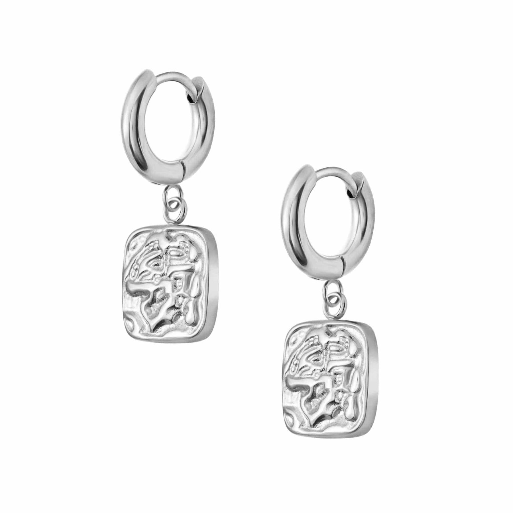 BohoMoon Stainless Steel Cayman Hoop Earrings Silver