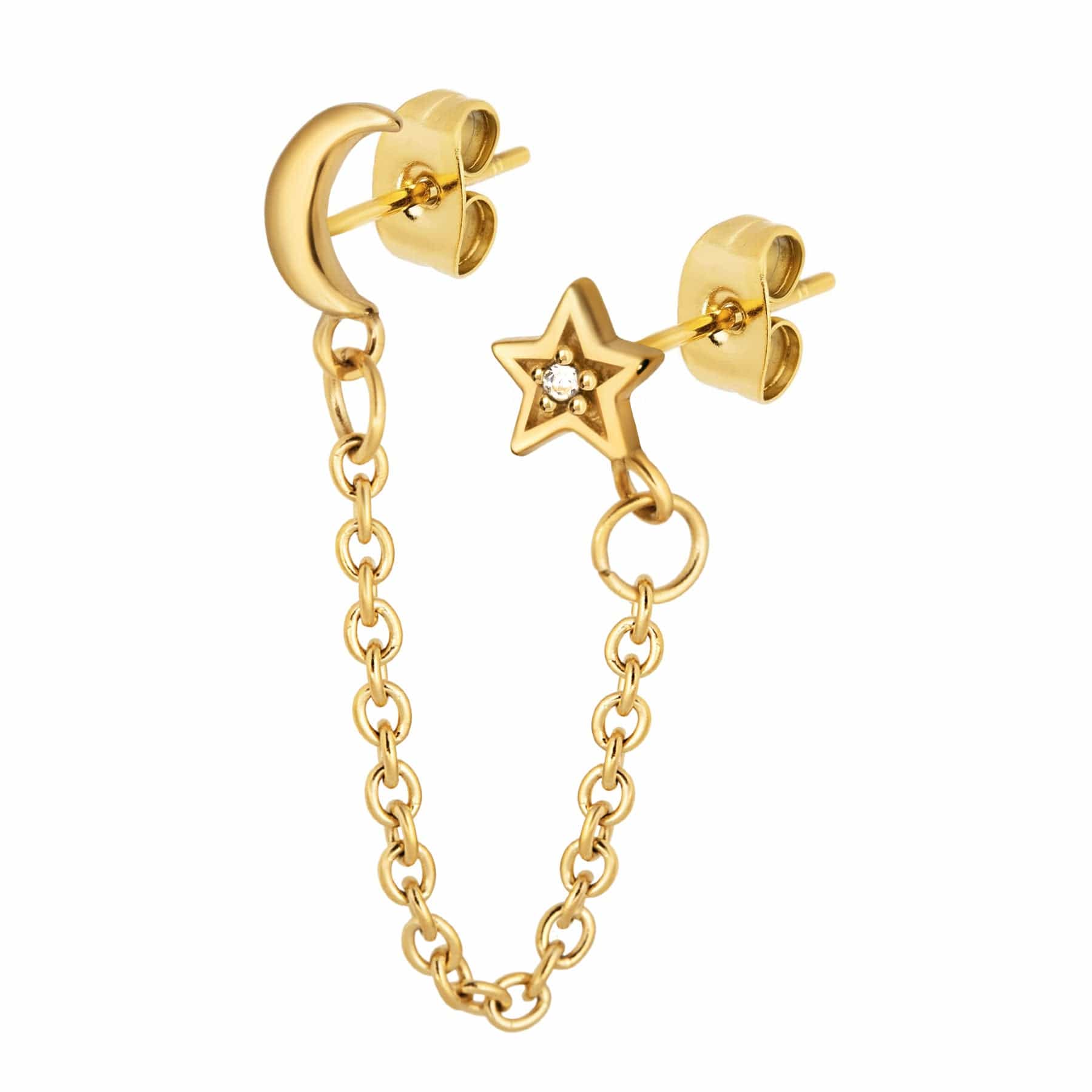 BOHOMOON Stainless Steel Celestial Double Earring Gold