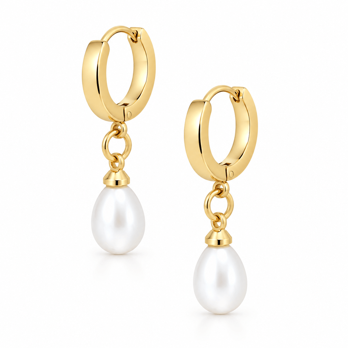 Bohomoon Stainless Steel Chlo Pearl Hoop Earrings