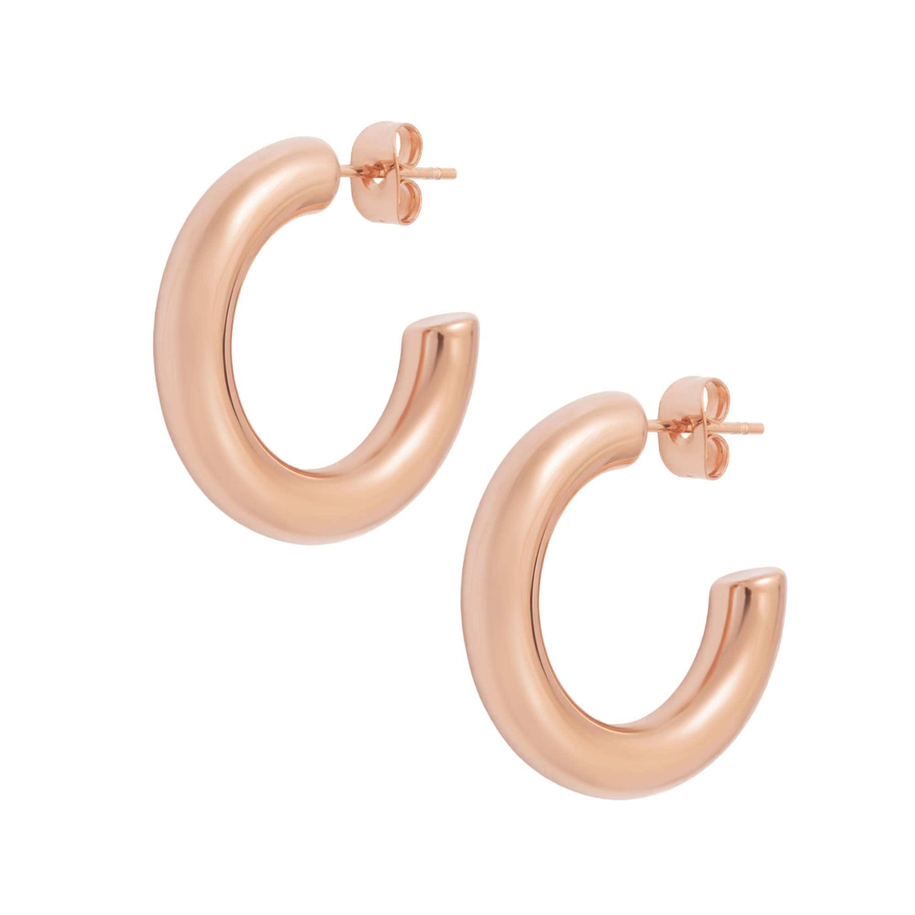 BohoMoon Stainless Steel Classic Hoop Earrings Rose Gold / Small