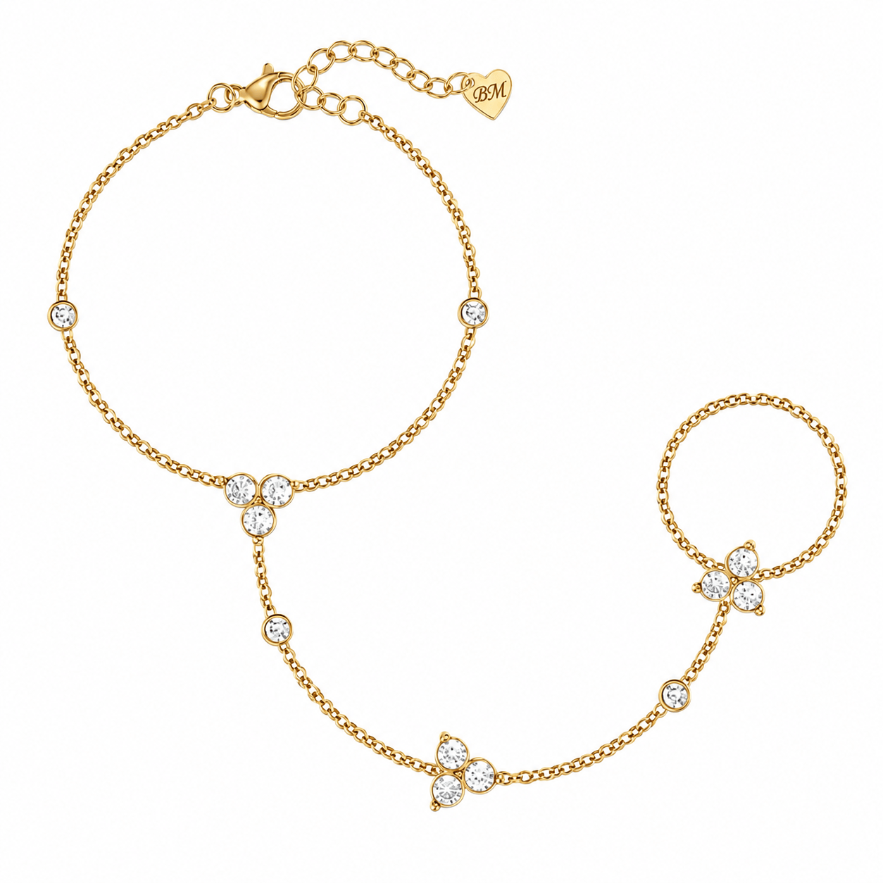 Bohomoon Stainless Steel Claudia Hand Chain Bracelet