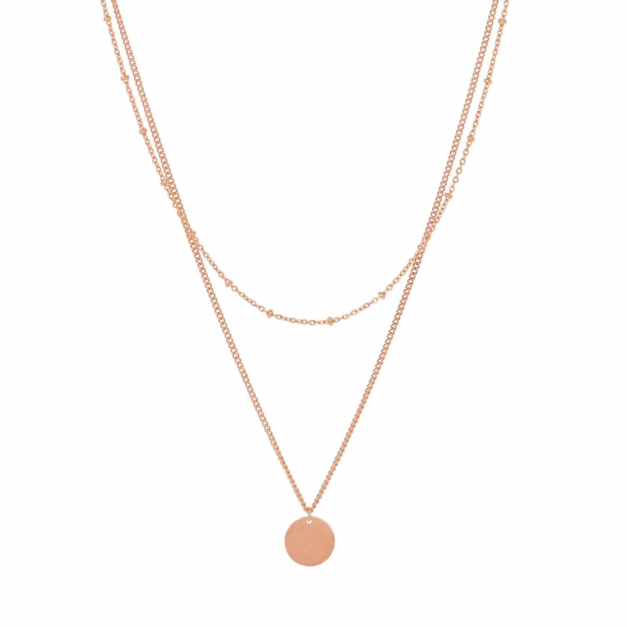 BohoMoon Stainless Steel Contemporary Layered Necklace Rose Gold