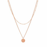BohoMoon Stainless Steel Contemporary Layered Necklace Rose Gold