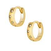 BohoMoon Stainless Steel Cosmic Hoop Earrings Gold