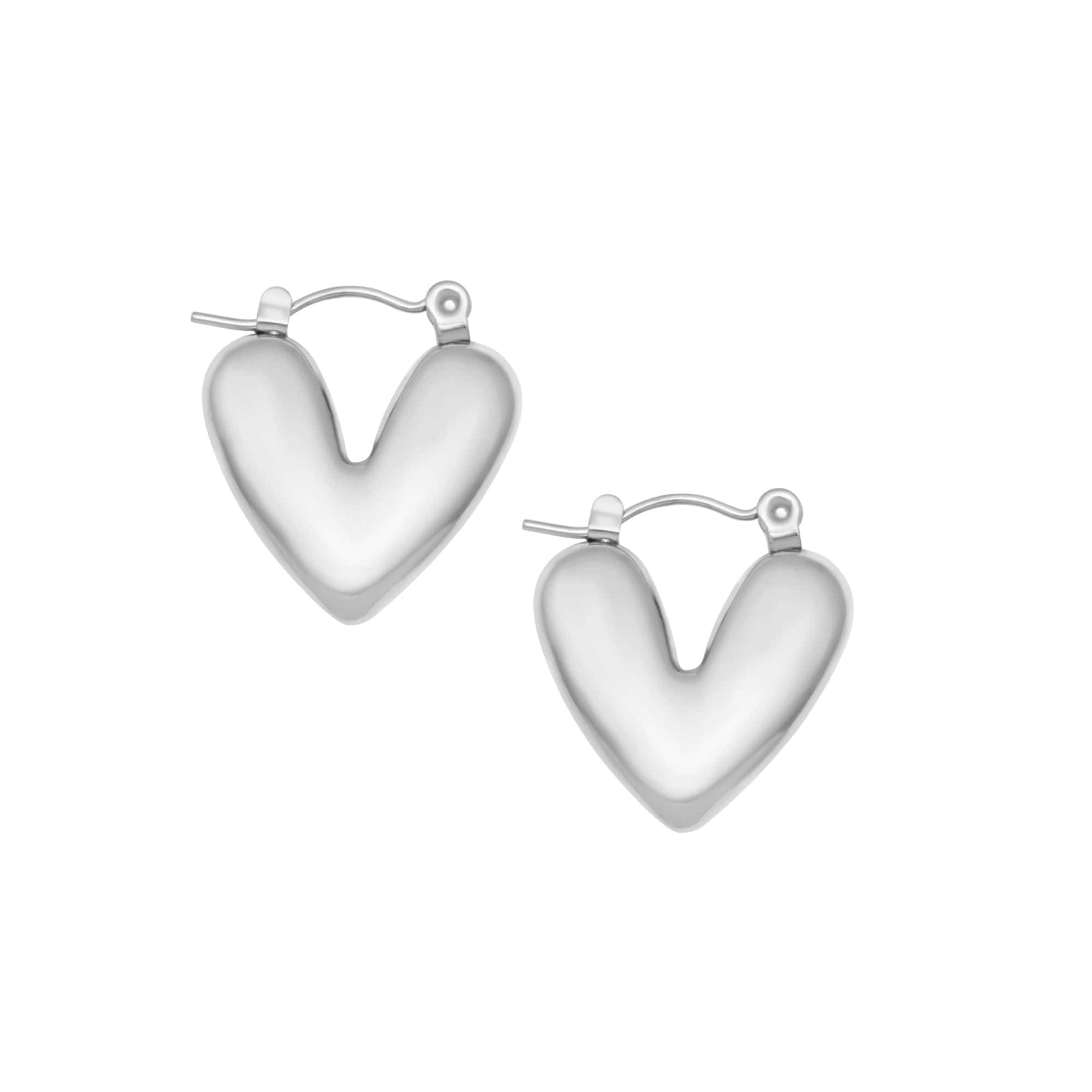 BohoMoon Stainless Steel Crush Hoop Earrings Silver