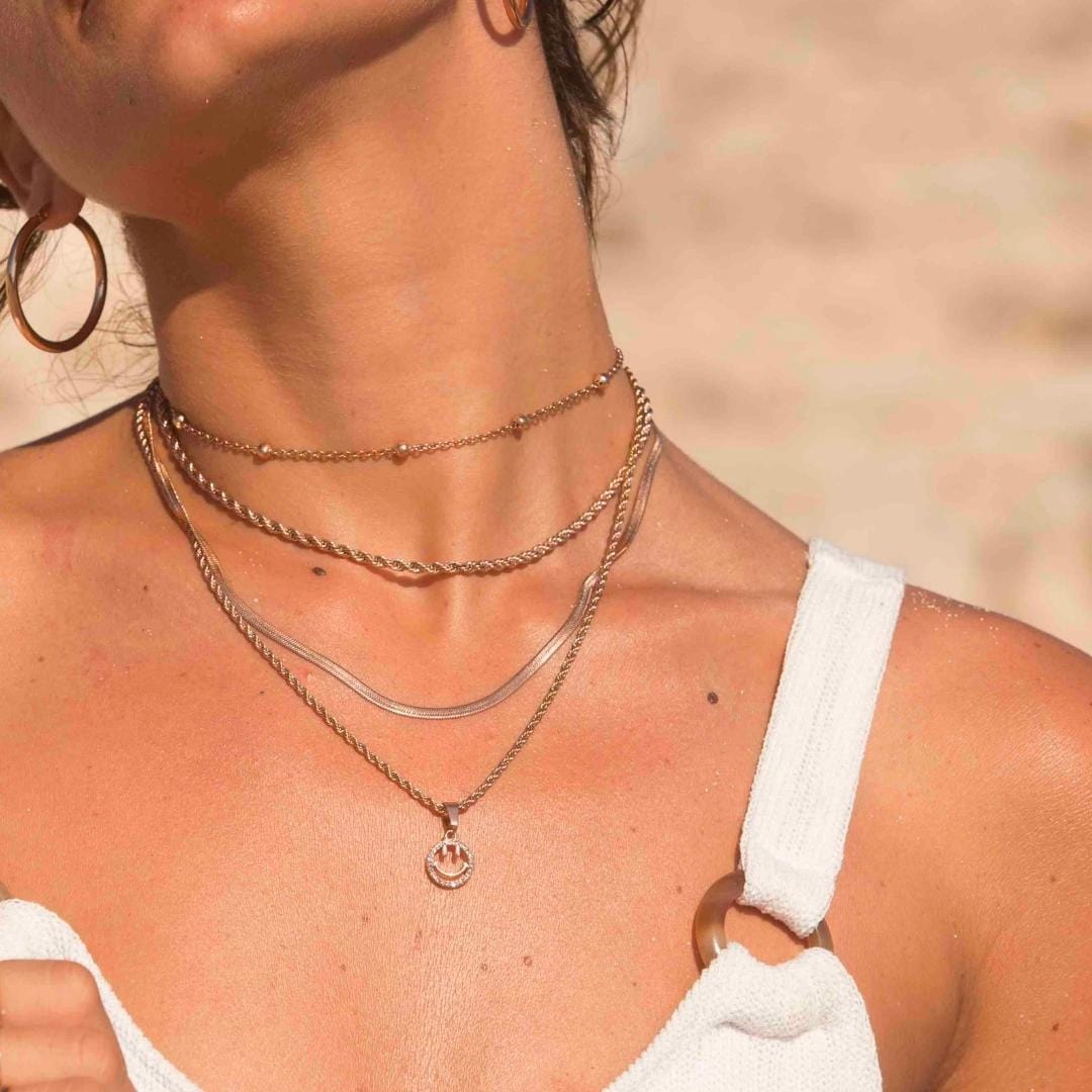 BohoMoon Stainless Steel Dainty Ball Choker / Necklace