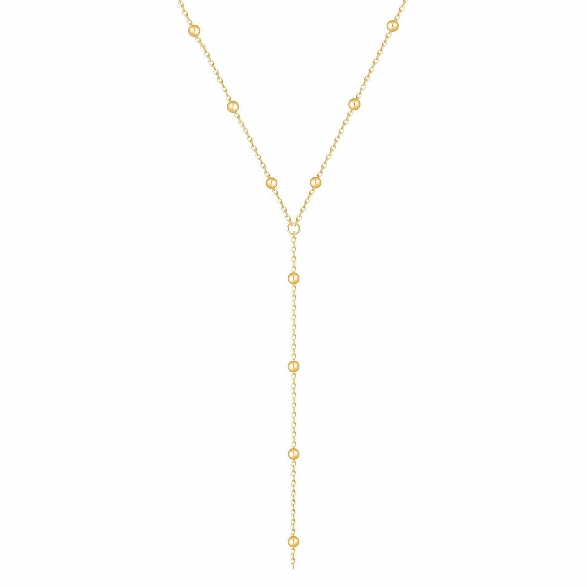 Bohomoon Stainless Steel Dainty Ball Lariat Necklace
