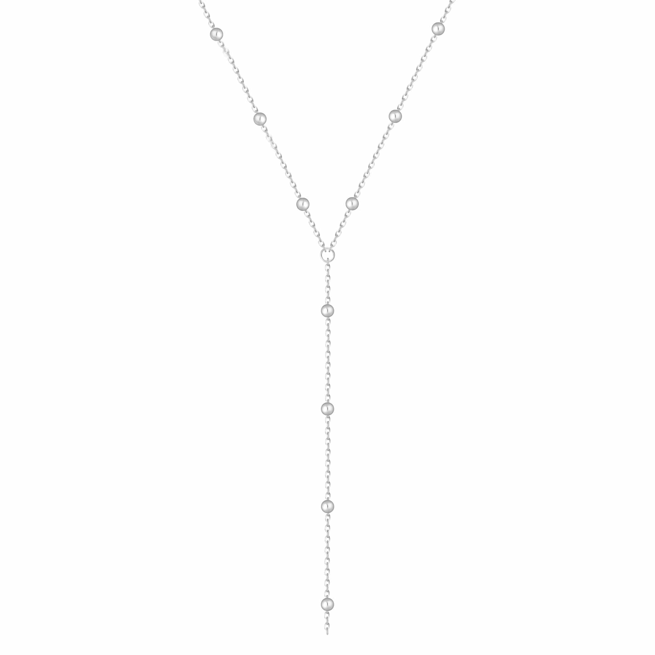 Bohomoon Stainless Steel Dainty Ball Lariat Necklace