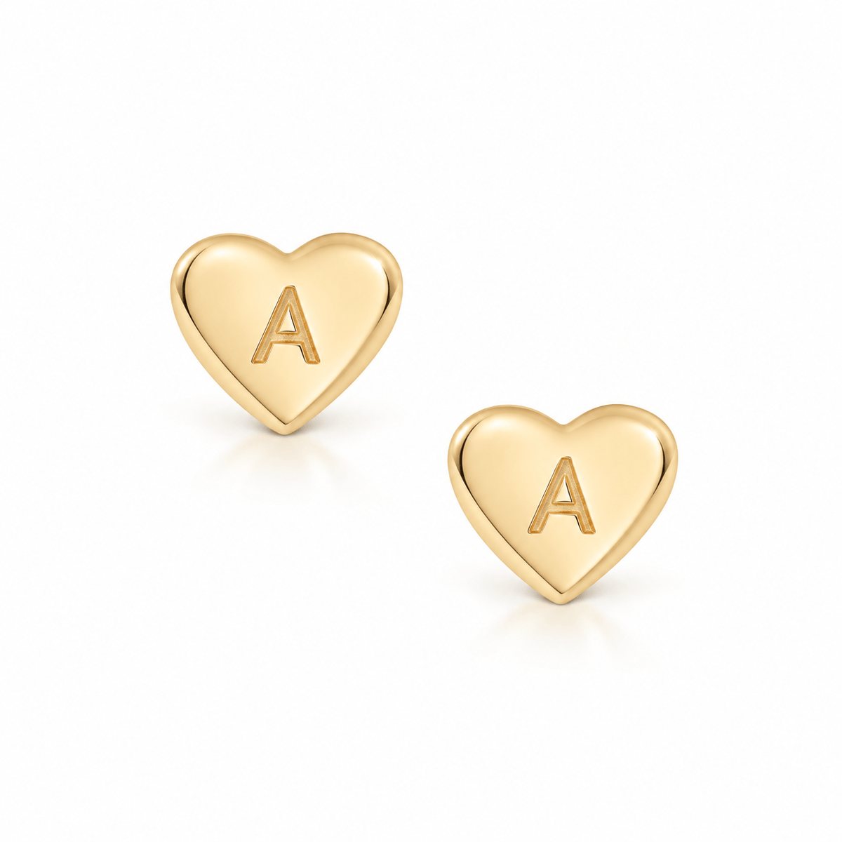 Bohomoon Stainless Steel Dainty Heart Initial Earrings