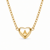 Bohomoon Stainless Steel Dainty Heart Initial Necklace