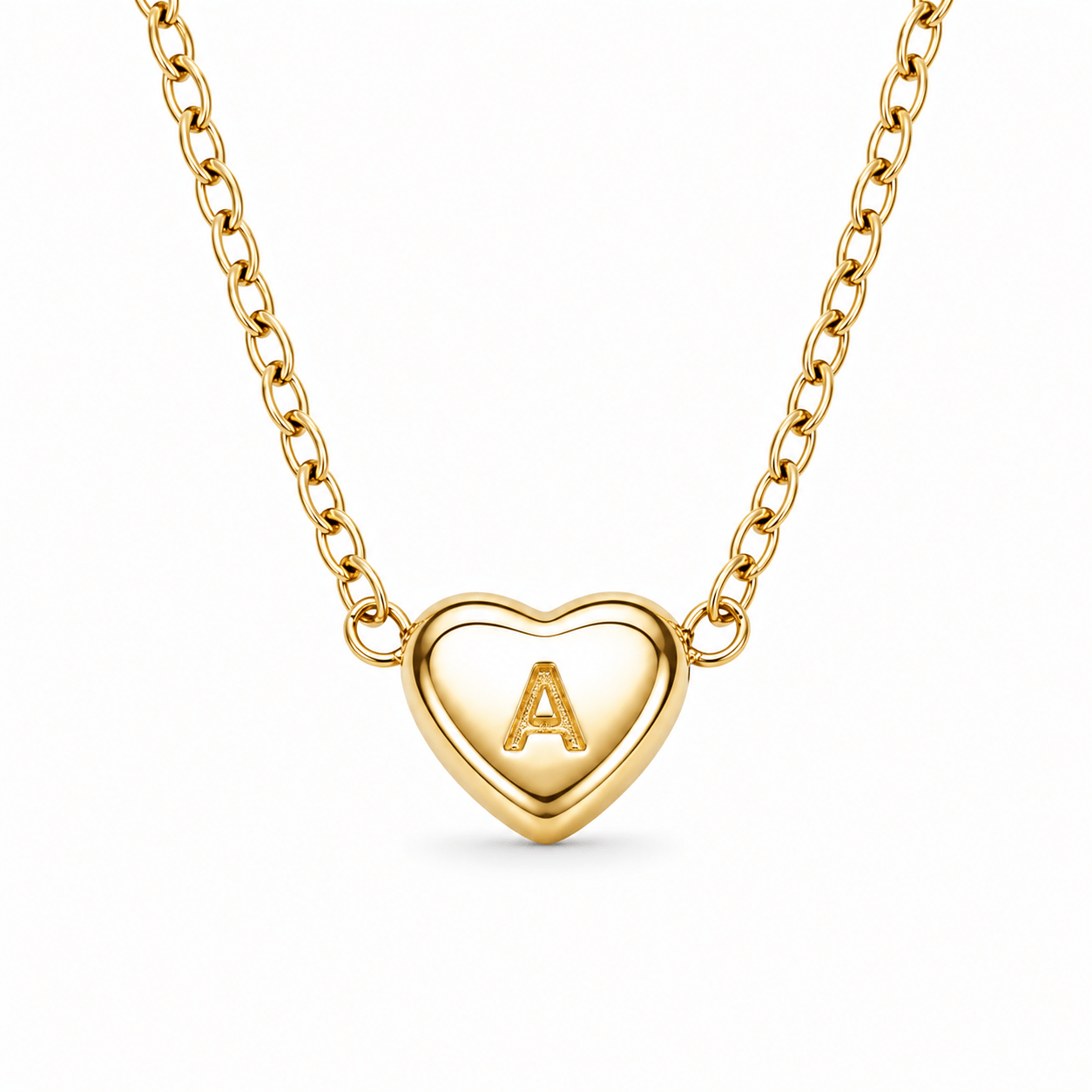 Bohomoon Stainless Steel Dainty Heart Initial Necklace