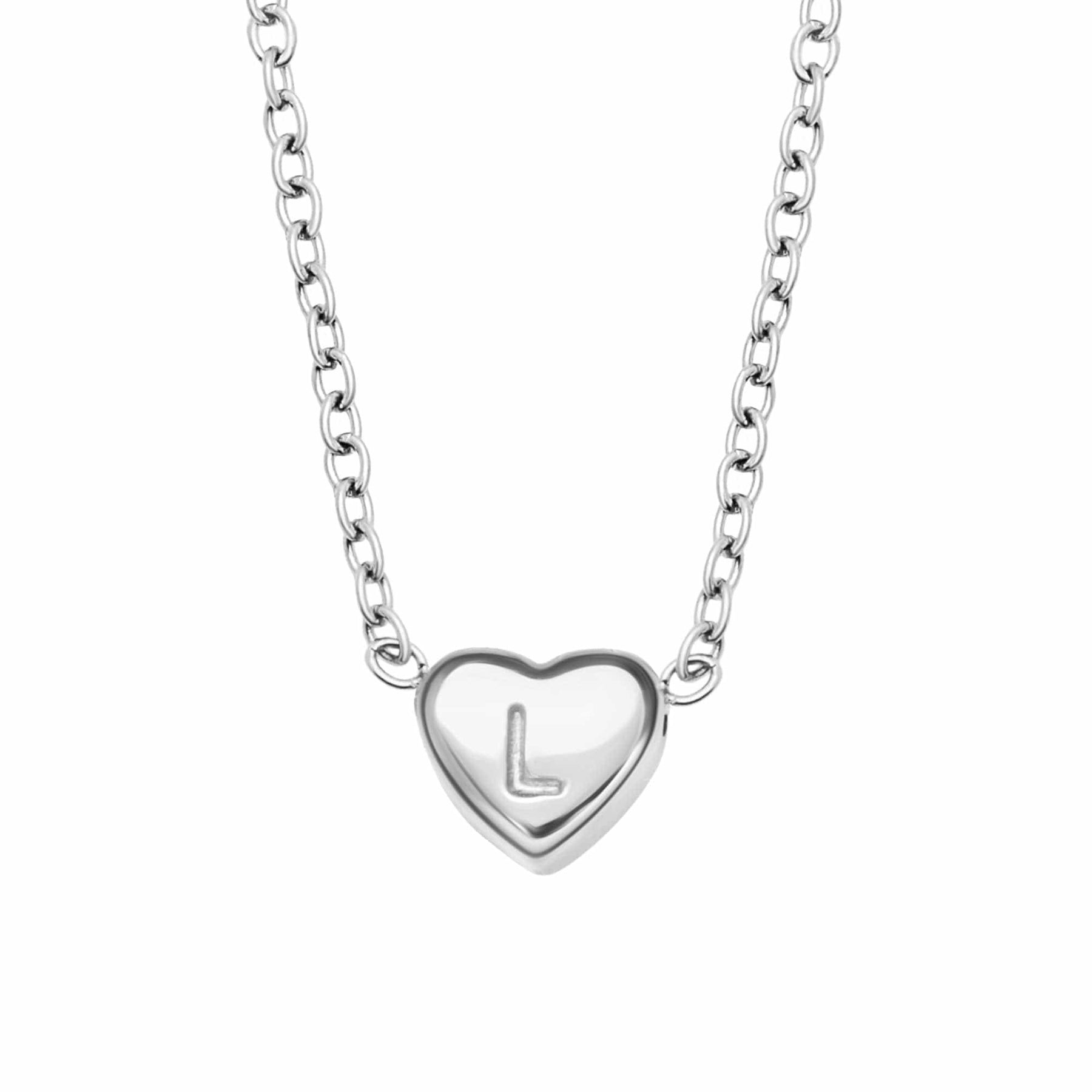 BohoMoon Stainless Steel Dainty Heart Initial Necklace