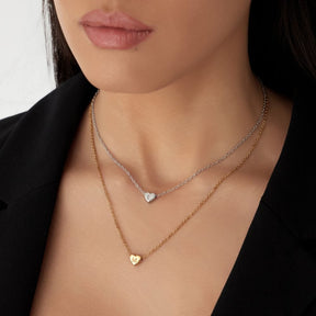 Bohomoon Stainless Steel Dainty Heart Initial Necklace