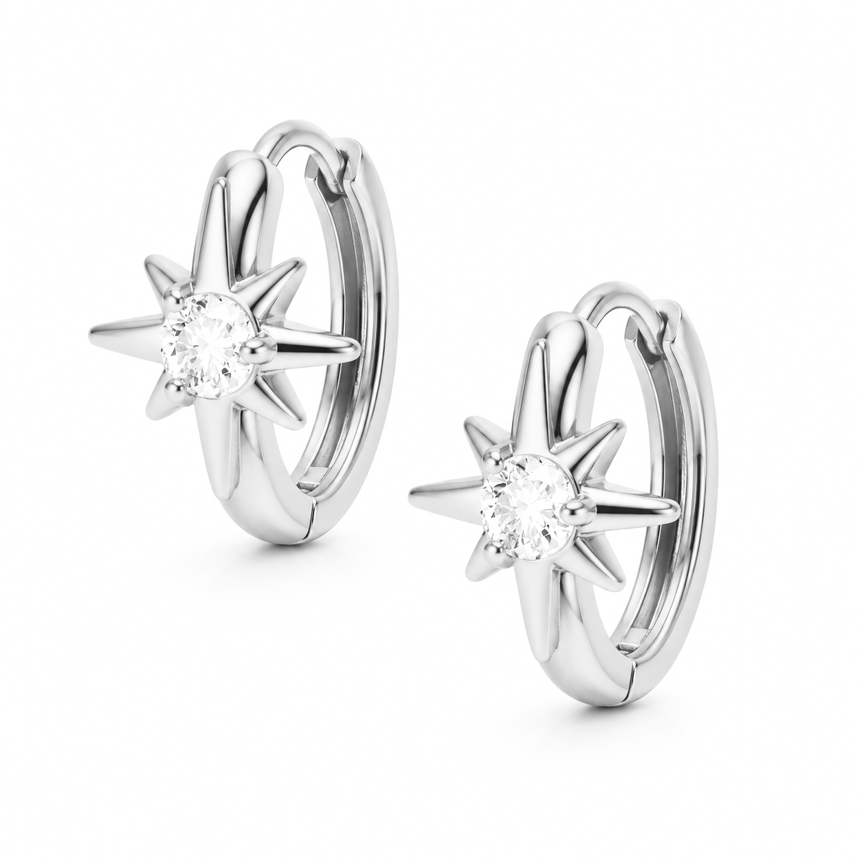 Bohomoon Stainless Steel Deceive Star Hoop Earrings