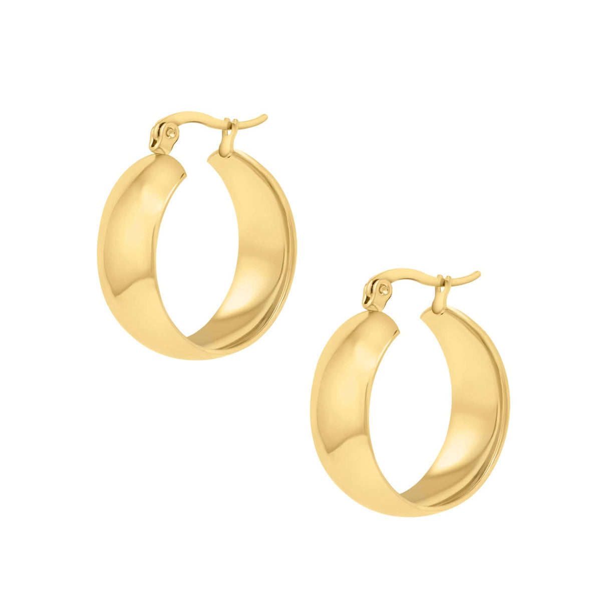 BohoMoon Stainless Steel Dedication Hoop Earrings Gold